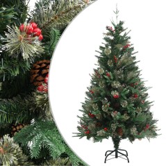 Árvore de Natal com pinhas 150 cm PCV e PE verde