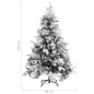 Árvore de Natal c/ flocos de neve e pinhas 150 cm PVC e PE