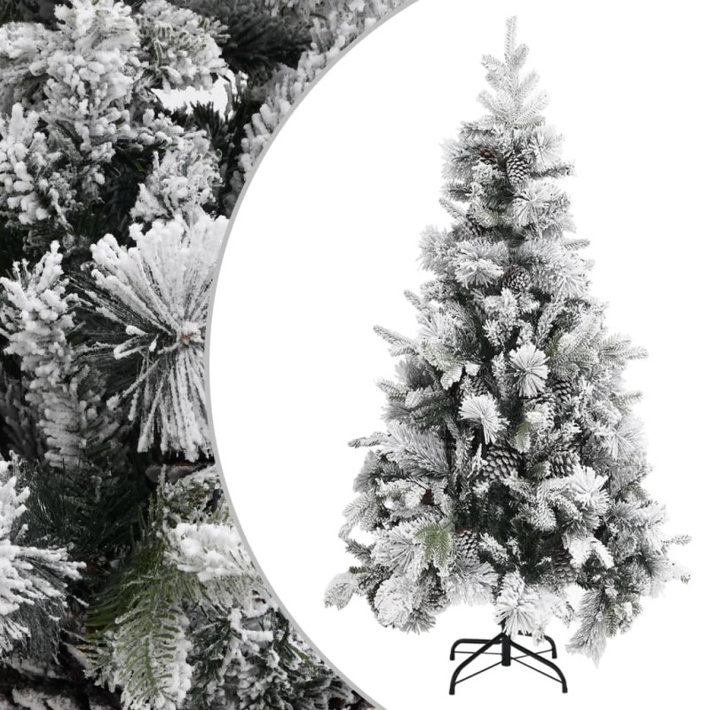 Árvore de Natal c/ flocos de neve e pinhas 225 cm PVC e PE-Árvores de Natal-Home Retail