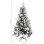 Árvore de Natal c/ flocos de neve e pinhas 225 cm PVC e PE