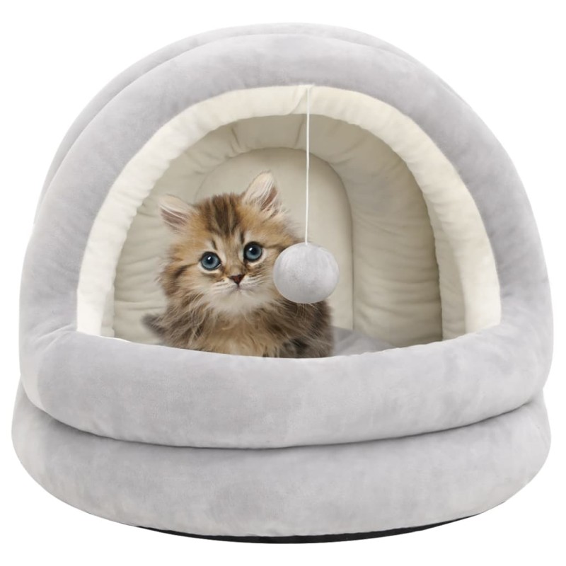 Cama para gatos 40x40x35 cm cinzento e cor creme-Ninhos para gatos-Home Retail