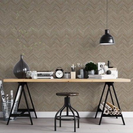 Noordwand Papel de parede Topchic Herringbone castanho