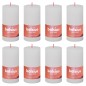 Bolsius Velas rústicas cilíndricas Shine 8pcs 100x50 mm branco nublado