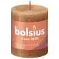 Bolsius Velas rústicas cilíndricas Shine 4pcs 80x68mm castanho moderno