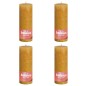 Bolsius Velas rústicas cilíndricas Shine 4 pcs 190x68 mm amarelo mel