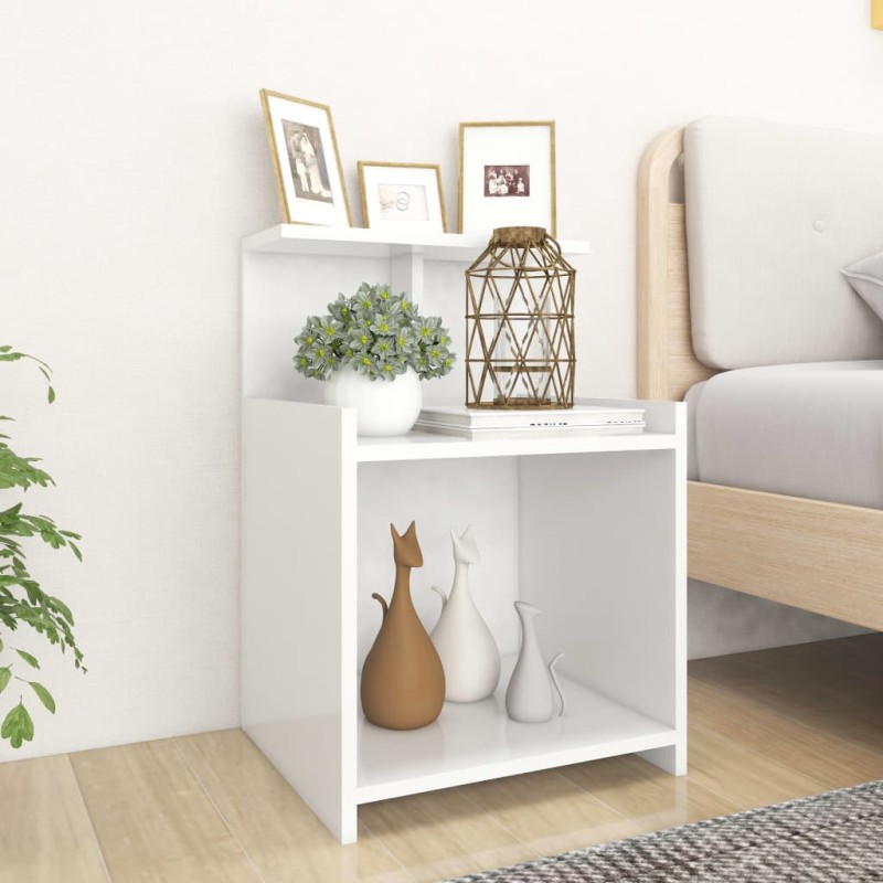 Mesa de cabeceira 40x35x60 cm derivados de madeira branco-Mesas-de-cabeceira-Home Retail