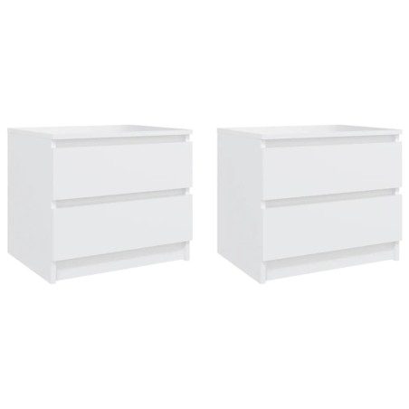 Mesas de cabeceira 2 pcs derivados de madeira branco