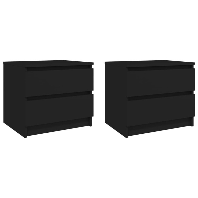 Mesas de cabeceira 2 pcs 50x39x43,5 cm derivados madeira preto-Mesas-de-cabeceira-Home Retail