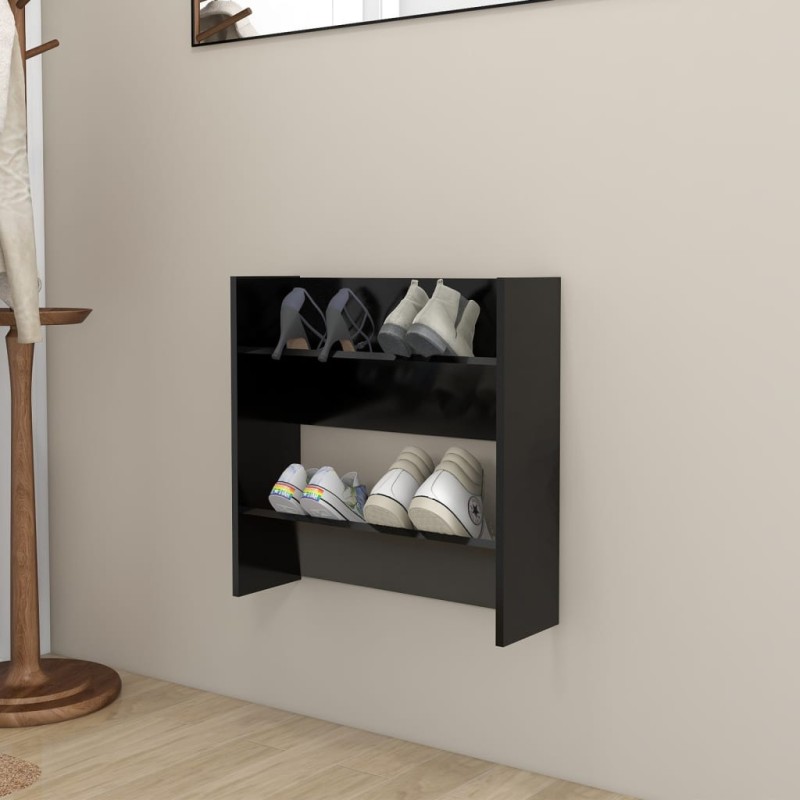 Sapateira de parede 60x18x60 cm derivados de madeira preto-Sapateiras e organizadores-Home Retail