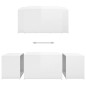 3 pcs conjunto de mesas de centro 60x60x38 cm branco brilhante