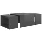 3 pcs conjunto de mesas de centro 60x60x38 cm cinza brilhante