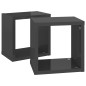 Prateleiras parede forma de cubo 2 pcs 22x15x22 cm cinza brilh.