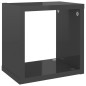 Prateleiras parede forma de cubo 2 pcs 22x15x22 cm cinza brilh.