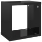 Prateleiras parede forma de cubo 4 pcs 22x15x22 cm preto brilh.