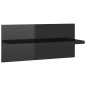 Estantes de parede 2 pcs 40x11,5x18 cm preto brilhante