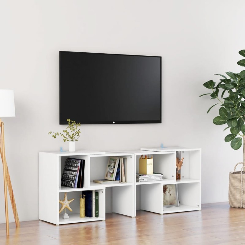 Móvel de TV 104x30x52 cm derivados de madeira branco-Móveis de TV-Home Retail