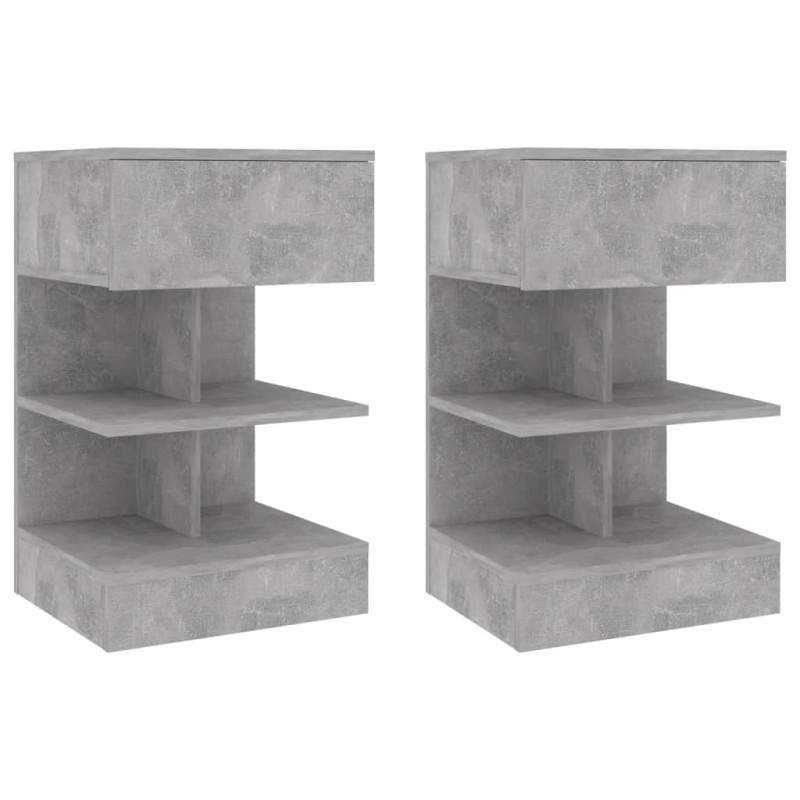 Mesas de cabeceira 2 pcs 40x35x65 cm cinzento cimento-Mesas-de-cabeceira-Home Retail