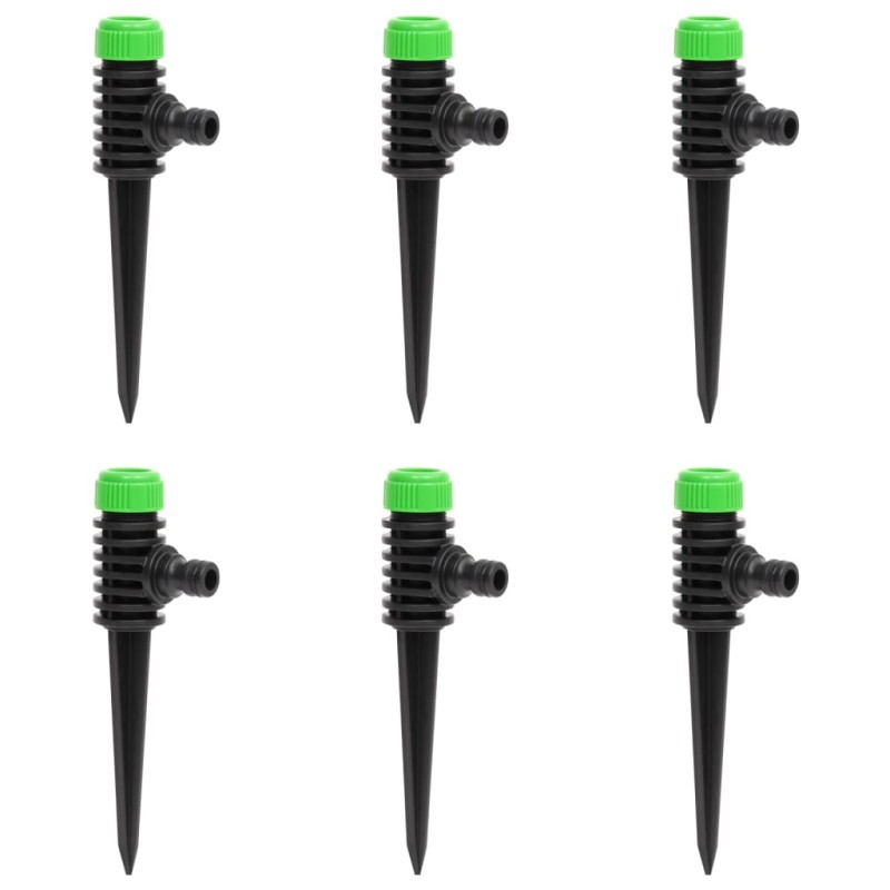 Sprinklers rotativos 6 pcs 3x6x19,5 cm ABS/PP verde/preto-Sistemas de sprinklers-Home Retail