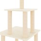 Árvore p/ gatos c/ postes arranhadores sisal 111 cm cor creme