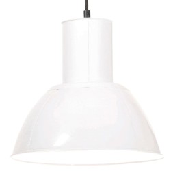 Candeeiro suspenso redondo 25 W 28,5 cm E27 branco