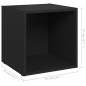 Móveis de TV 4 pcs 37x35x37 cm derivados de madeira preto