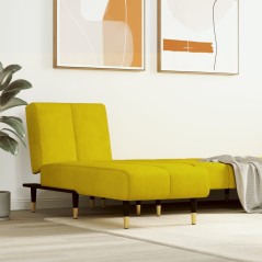 Chaise longue veludo amarelo