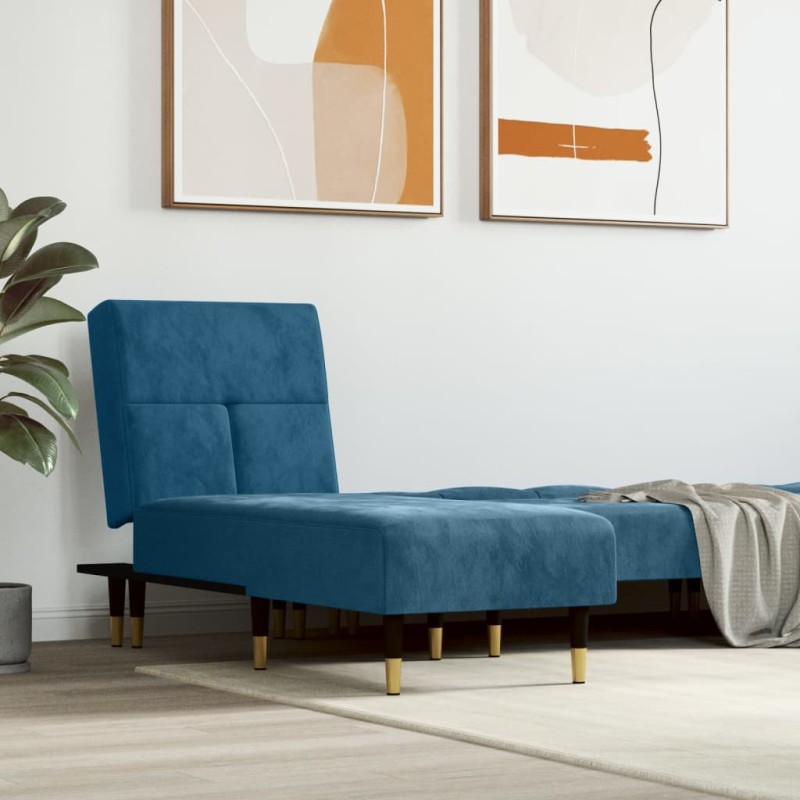 Chaise longue veludo azul-Cadeiras de descanso-Home Retail