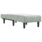 Chaise longue veludo cinzento-claro