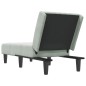 Chaise longue veludo cinzento-claro