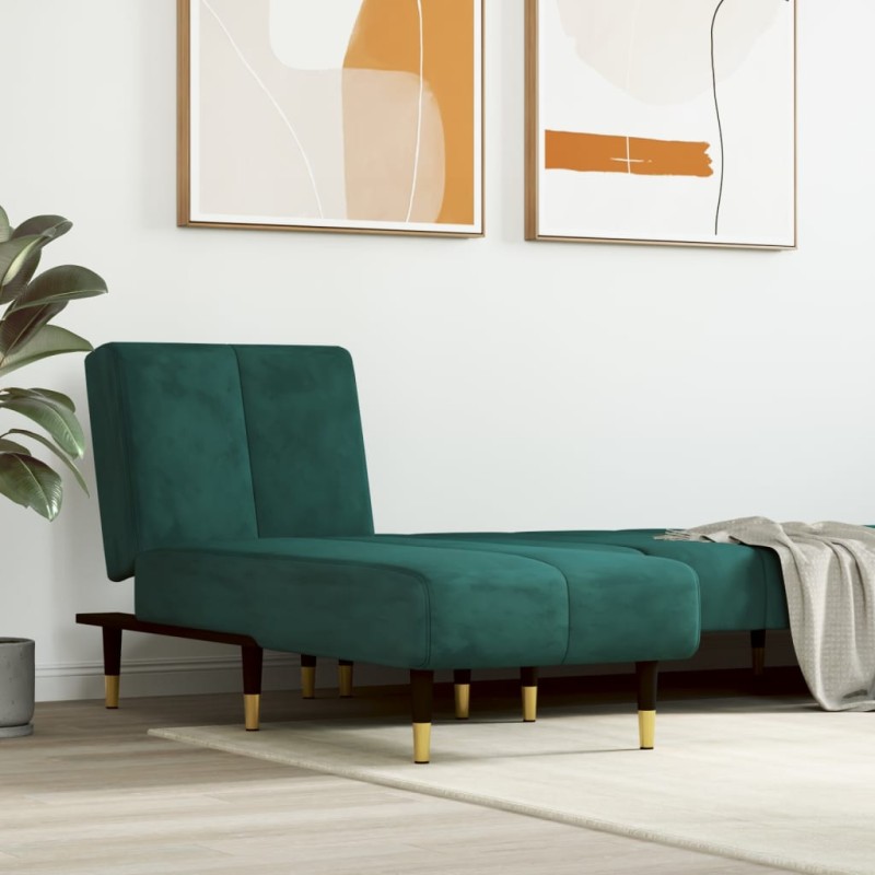 Chaise longue veludo verde-escuro-Cadeiras de descanso-Home Retail