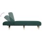 Chaise longue veludo verde-escuro