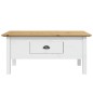 Mesa de centro BODO 100x55x46 cm pinho maciço branco/castanho