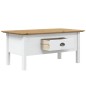 Mesa de centro BODO 100x55x46 cm pinho maciço branco/castanho