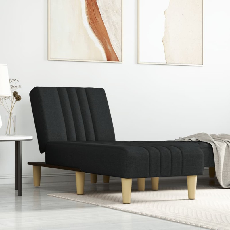 Chaise longue tecido preto-Cadeiras de descanso-Home Retail