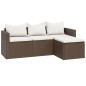 Conjunto lounge de jardim vime PE castanho