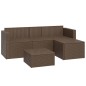 Conjunto lounge de jardim vime PE castanho