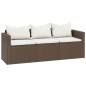 Conjunto lounge de jardim vime PE castanho