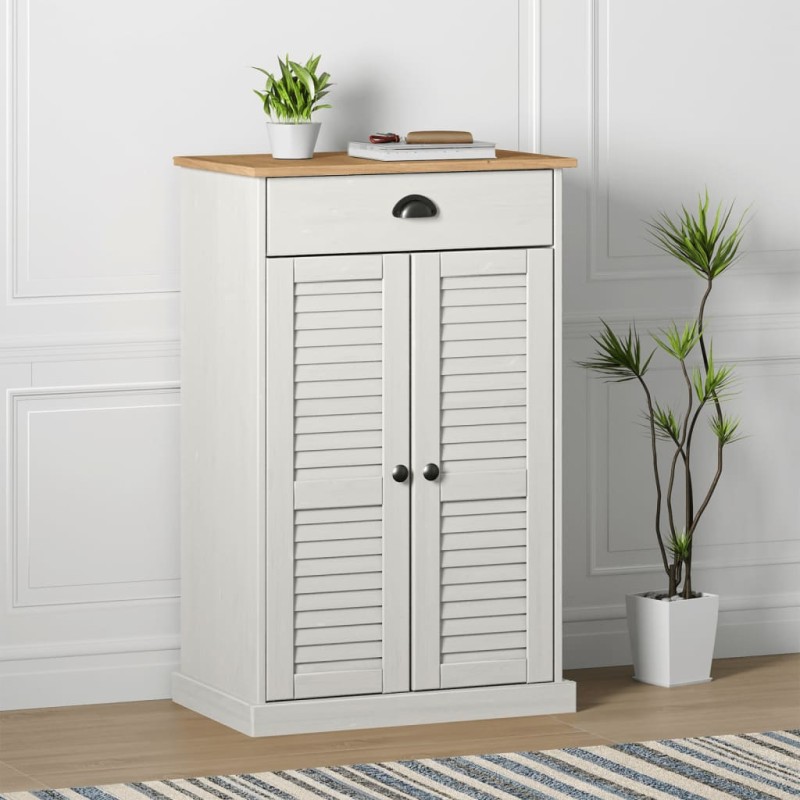 Sapateira VIGO 60x35x96 cm madeira de pinho maciça branco-Sapateiras e organizadores-Home Retail