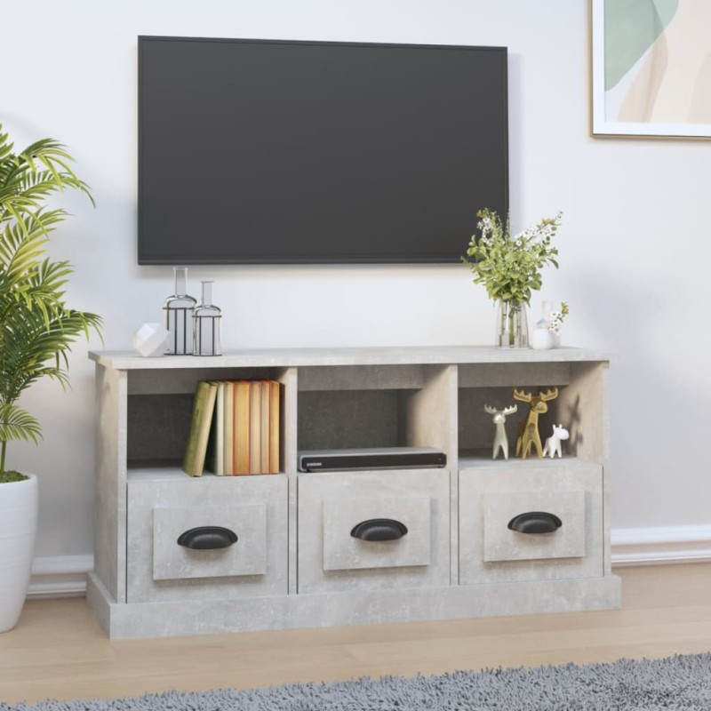 Móvel de TV 100x35x50 cm derivados de madeira cinzento cimento-Móveis de TV-Home Retail