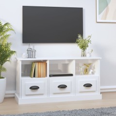 Móvel p/ TV 100x35x50 cm derivados de madeira branco brilhante