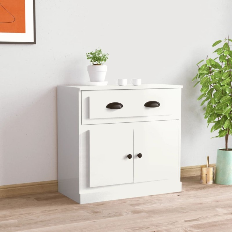 Aparador 70x35,5x67,5 cm derivados de madeira branco brilhante-Aparadores-Home Retail