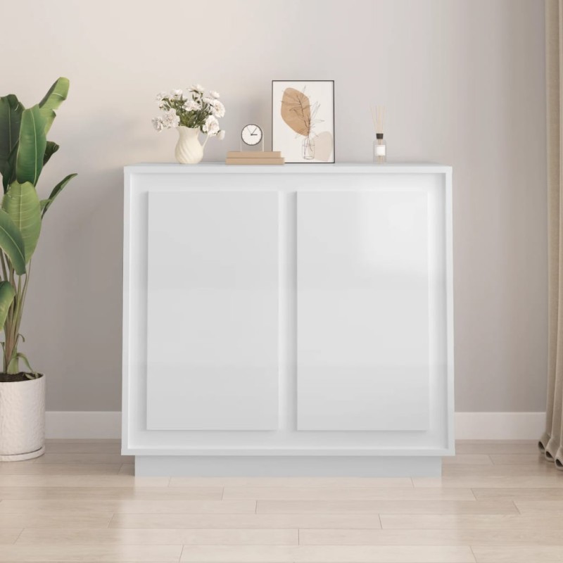 Aparador 80x34x75 cm derivados de madeira branco brilhante-Aparadores-Home Retail