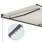 Toldo retrátil manual com LED 400x300 cm cor creme