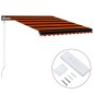 Toldo retrátil automático 350x250 cm laranja e castanho