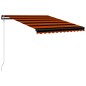 Toldo retrátil automático 350x250 cm laranja e castanho