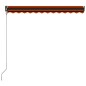 Toldo retrátil automático 350x250 cm laranja e castanho