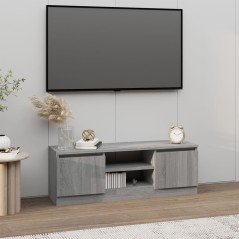 Móvel de TV com porta 102x30x36 cm cinzento sonoma