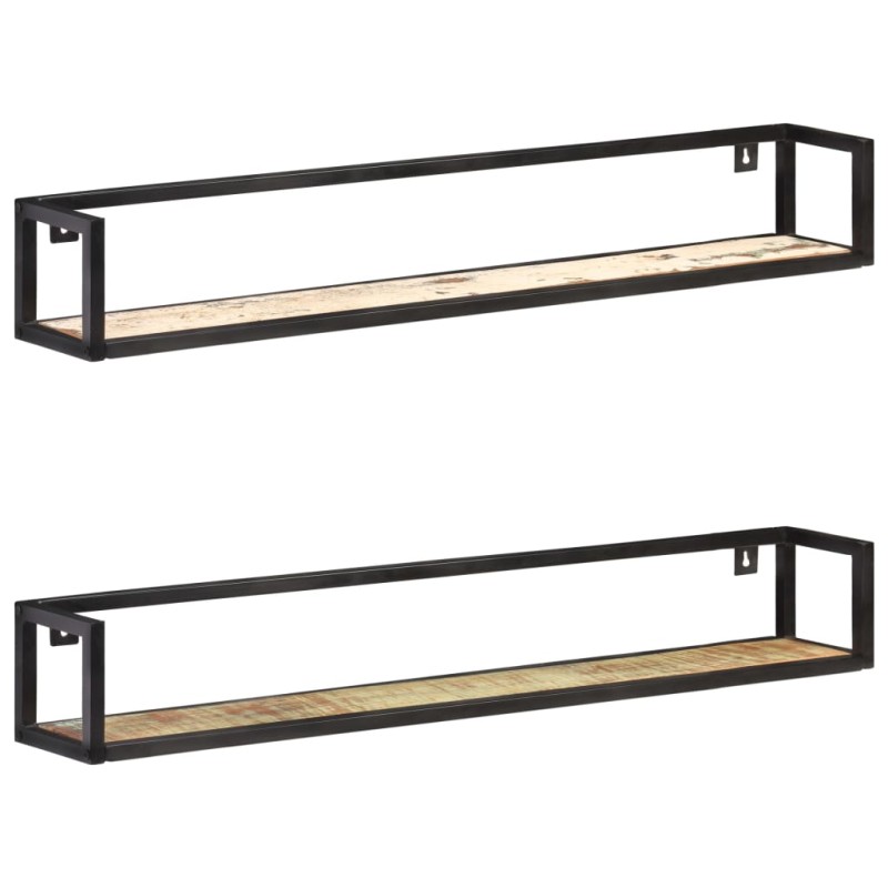 Prateleiras de parede 2 pcs 120 cm madeira recuperada maciça-Prateleiras-Home Retail