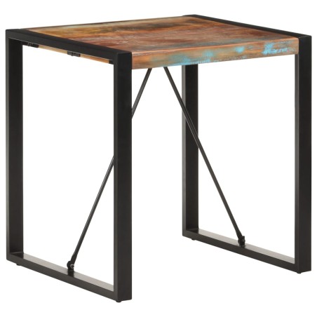 Mesa de jantar 70x70x75 cm madeira recuperada maciça