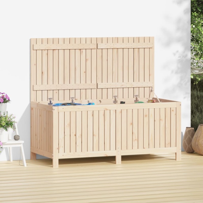 Caixa de arrumação jardim 147x68x64 cm pinho maciço-Baús para armazenamento exterior-Home Retail